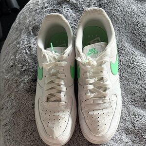 Nike Air Force 1 White with Green Accents